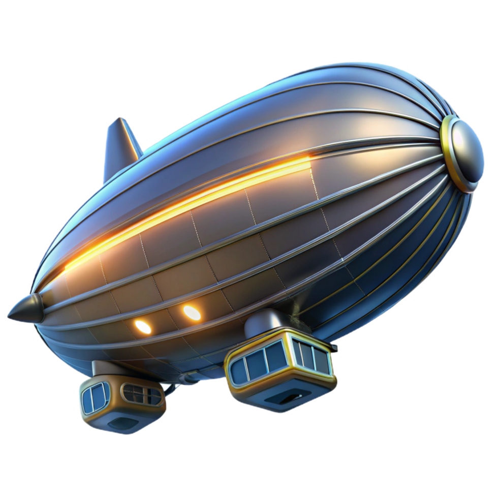 Futuristic Airship 3D Render png