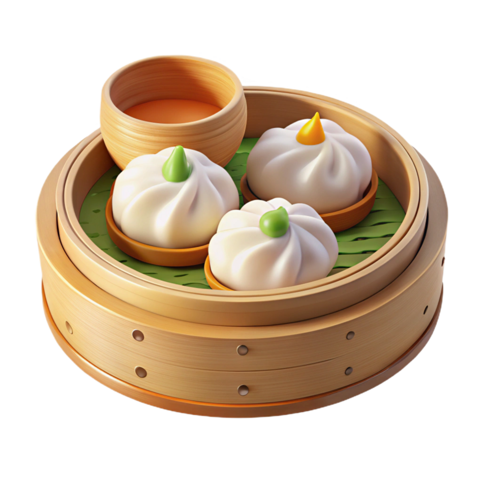 Steamed Buns in Bamboo Steamer png
