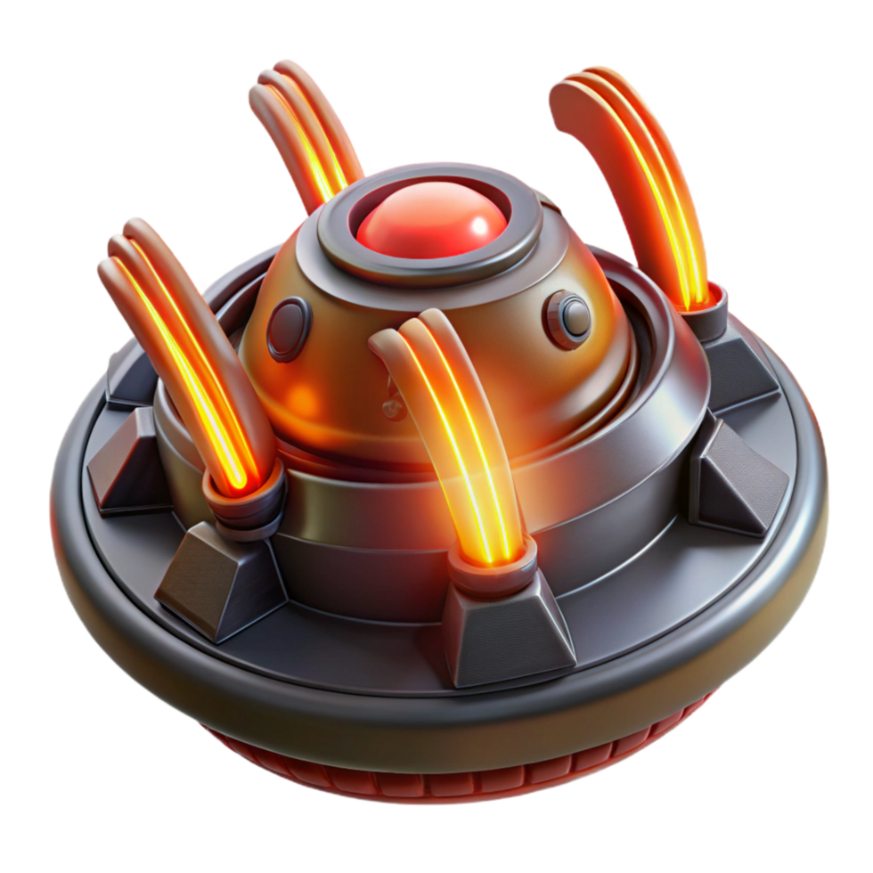 Futuristic Flying Device 3D Render png