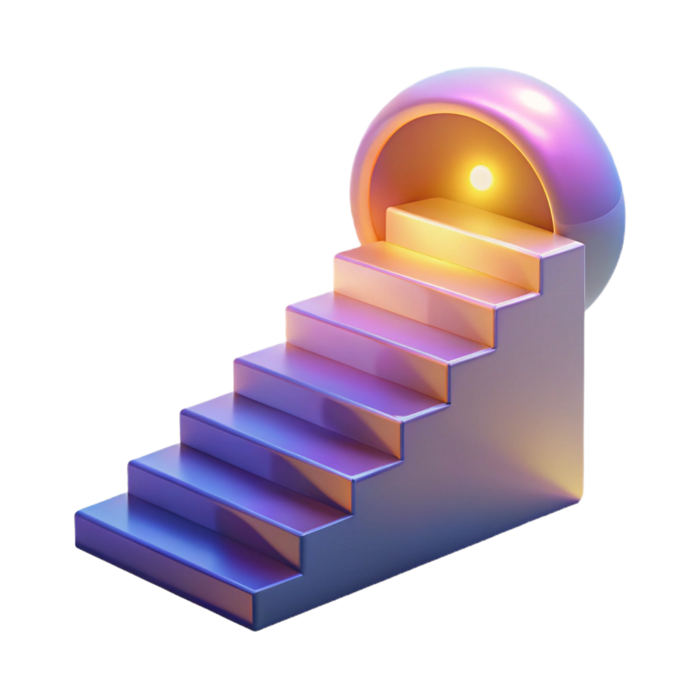 Steps to Success Abstract 3D Staircase png