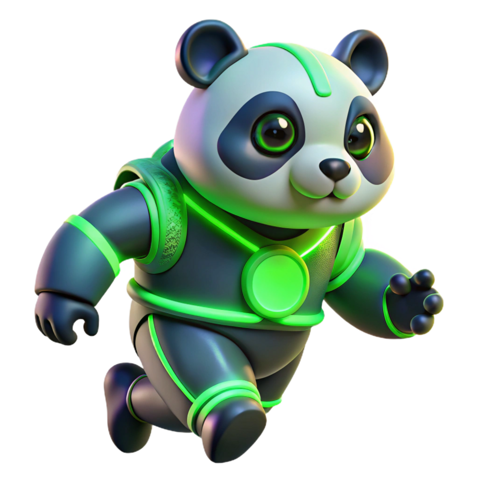 Panda Astronaut 3D Render png