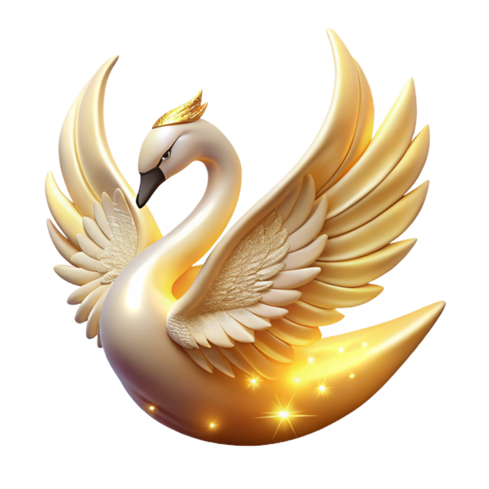 Golden Swan Wings Elegant Art png