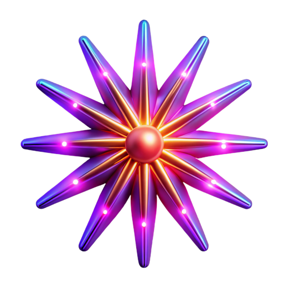 Radiant Starburst 3D Abstract Design png