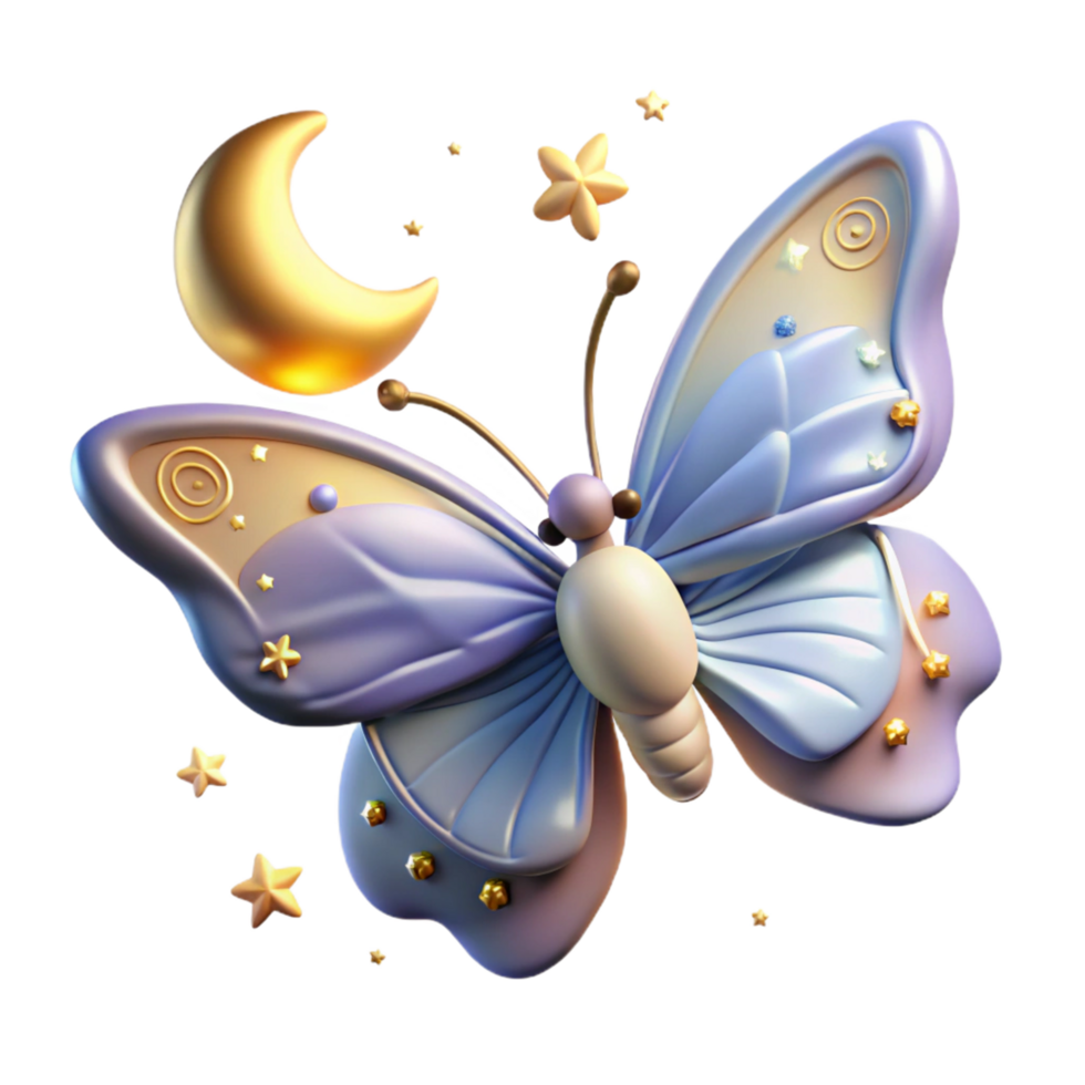 Celestial Butterfly 3D Render png