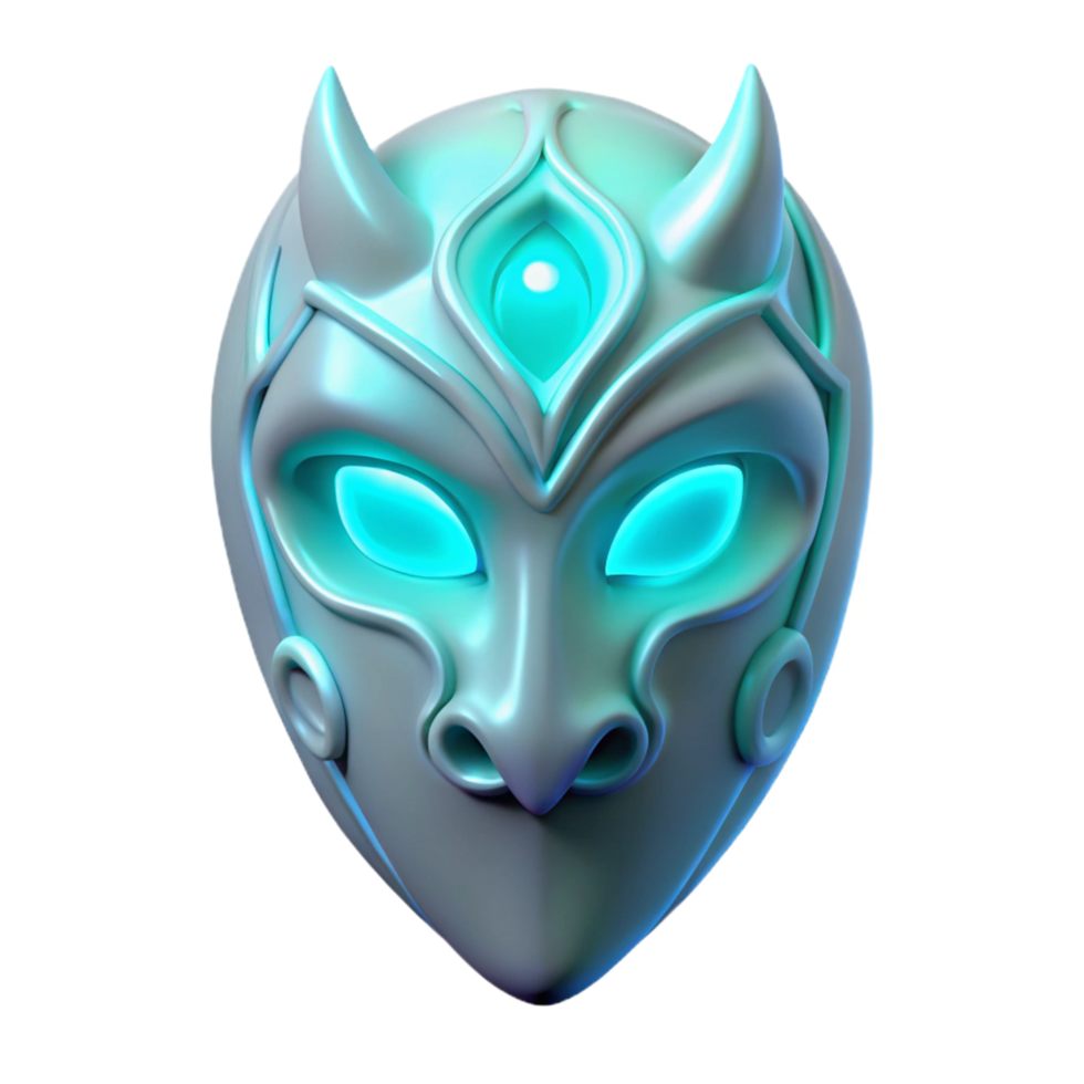 Glowing Demon Mask 3D Model png