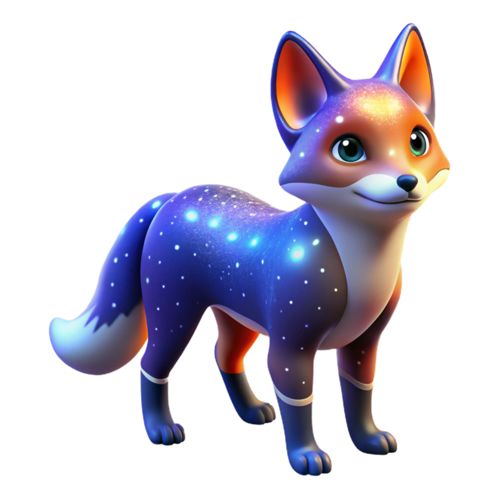 Cosmic Fox Night Sky Fur png
