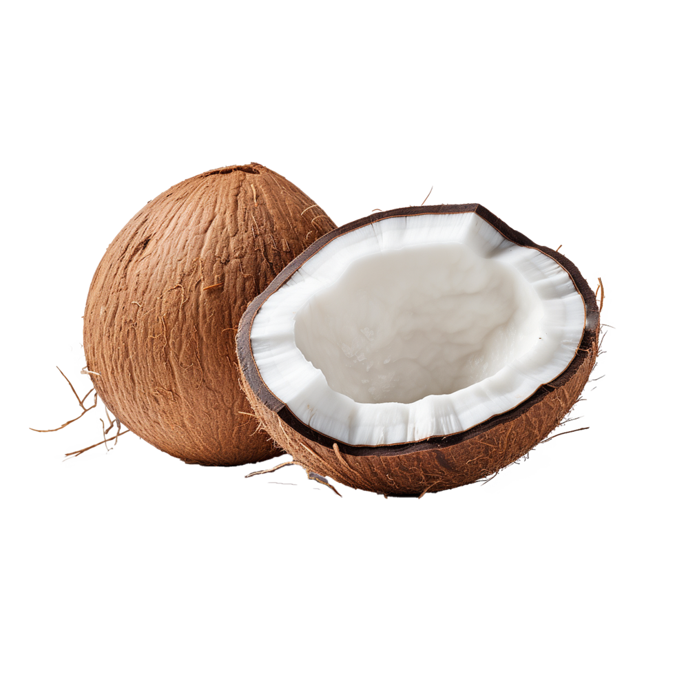 Coconut Halved Showing White Flesh Fruit png