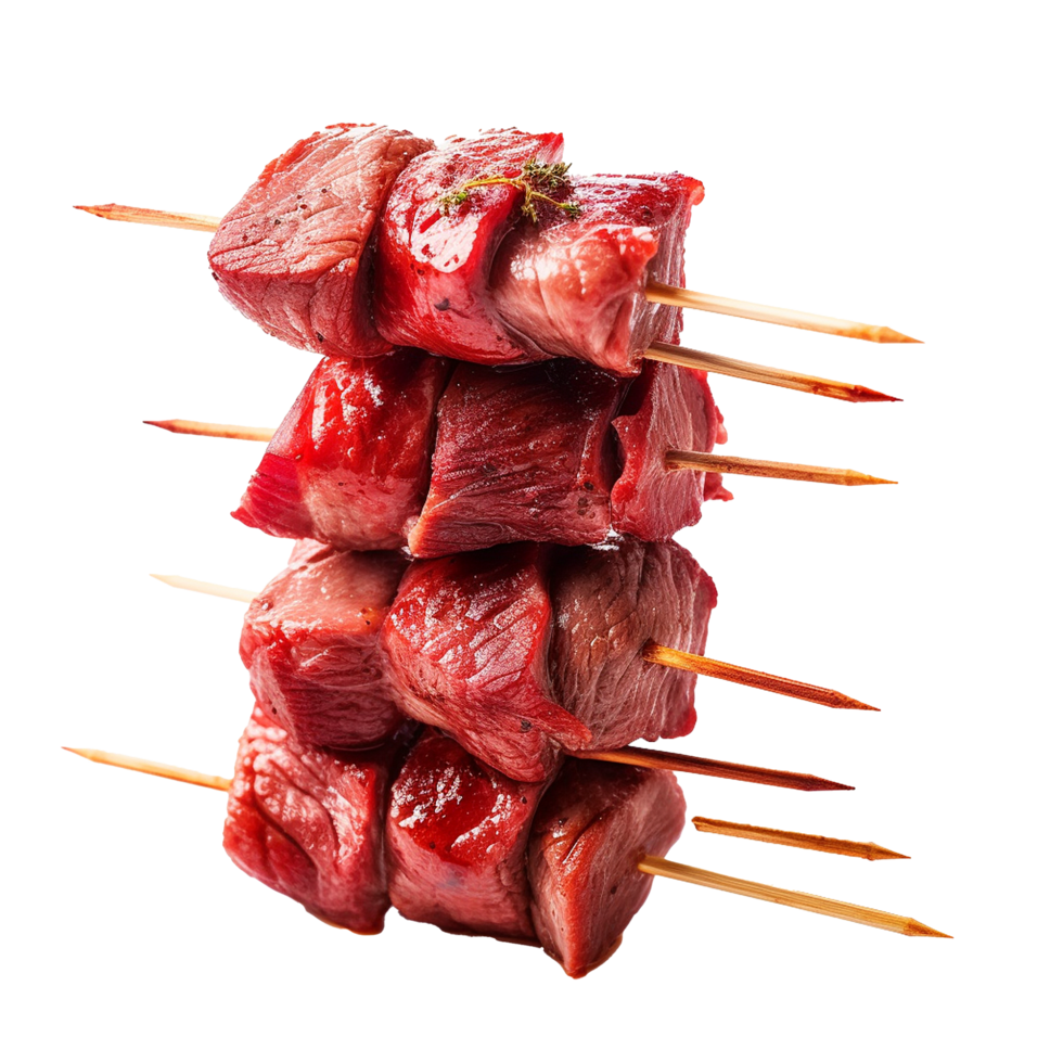 Delicious Red Meat Skewers Grilled Food Appetizer png