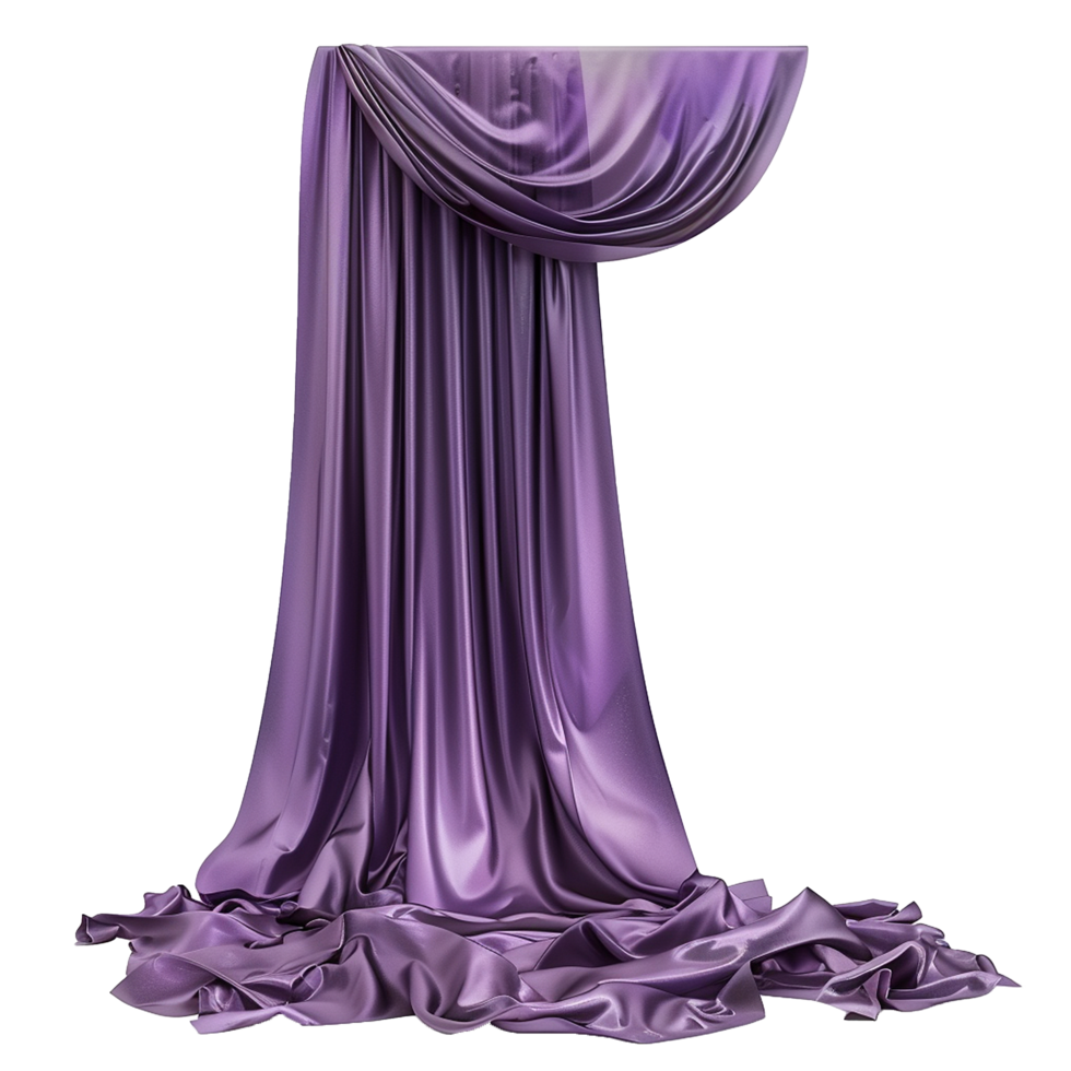 Elegant Purple Silk Drapery Luxurious Fabric Flowing Design png