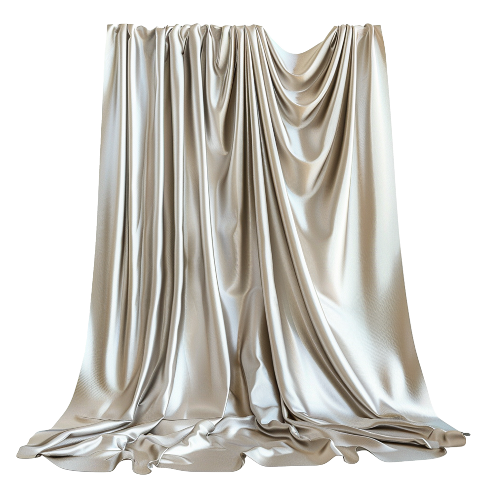 Elegant Draped Silver Fabric Luxurious Texture Background, png