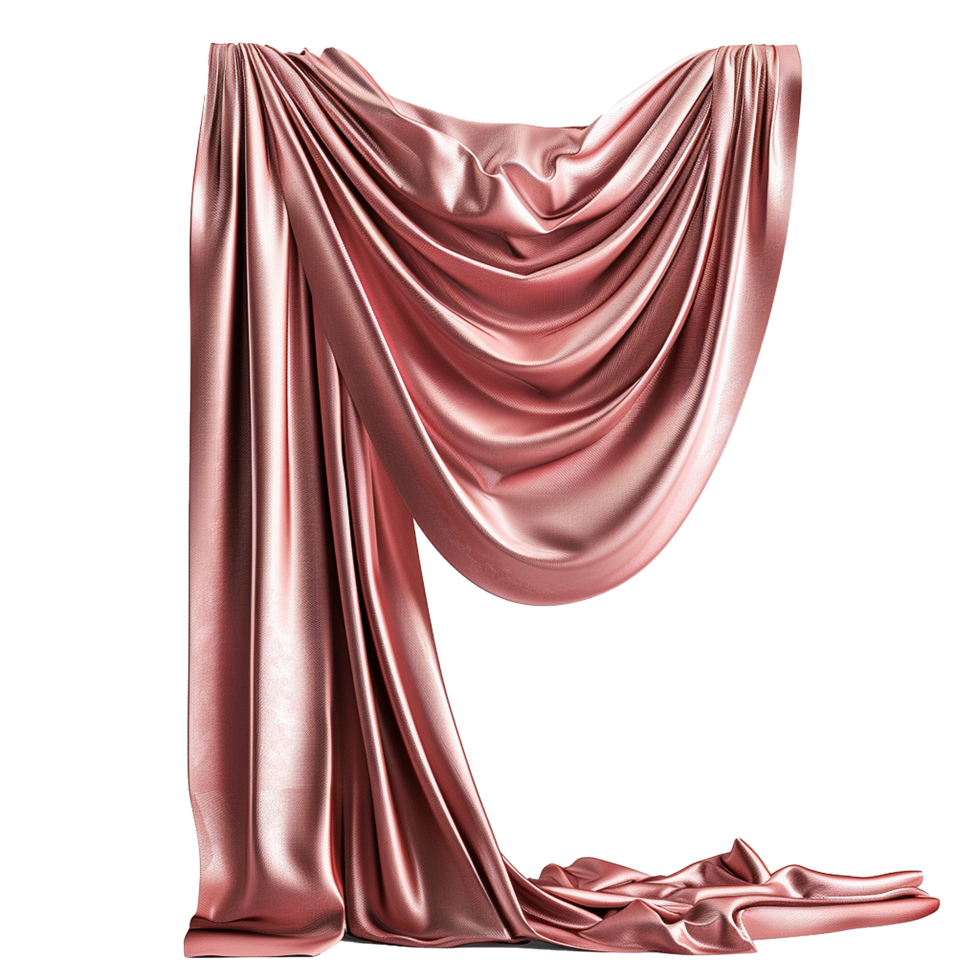 Draped Rose Gold Silk Fabric Elegant Texture Background, png