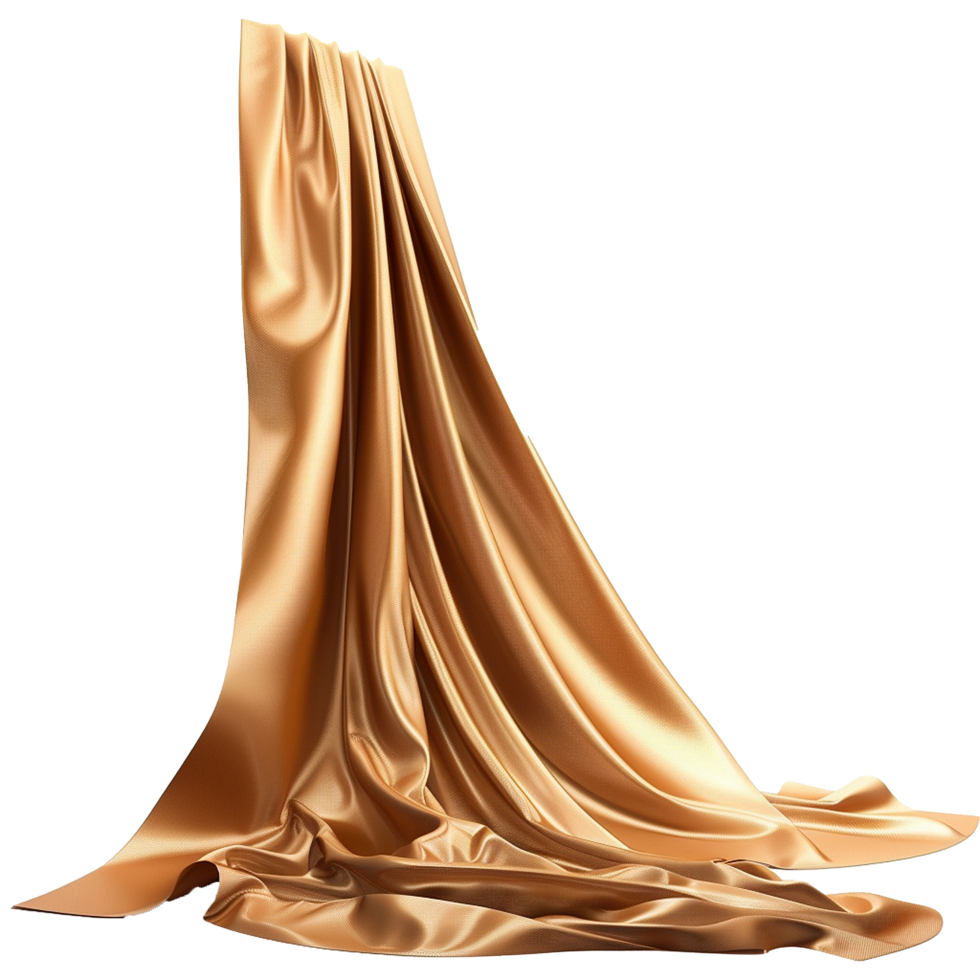 Golden Silk Drape Luxurious Fabric Texture Background, png