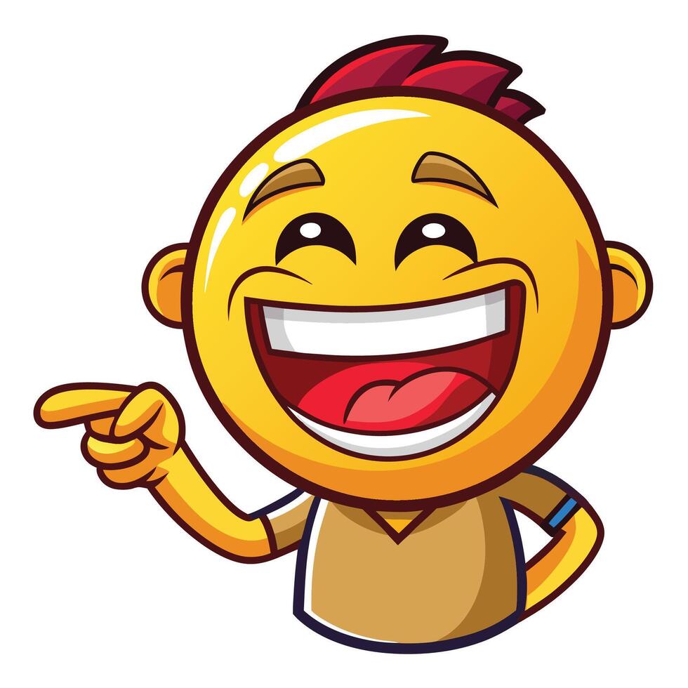 a cartoon emoticion with a red hair pointing vector