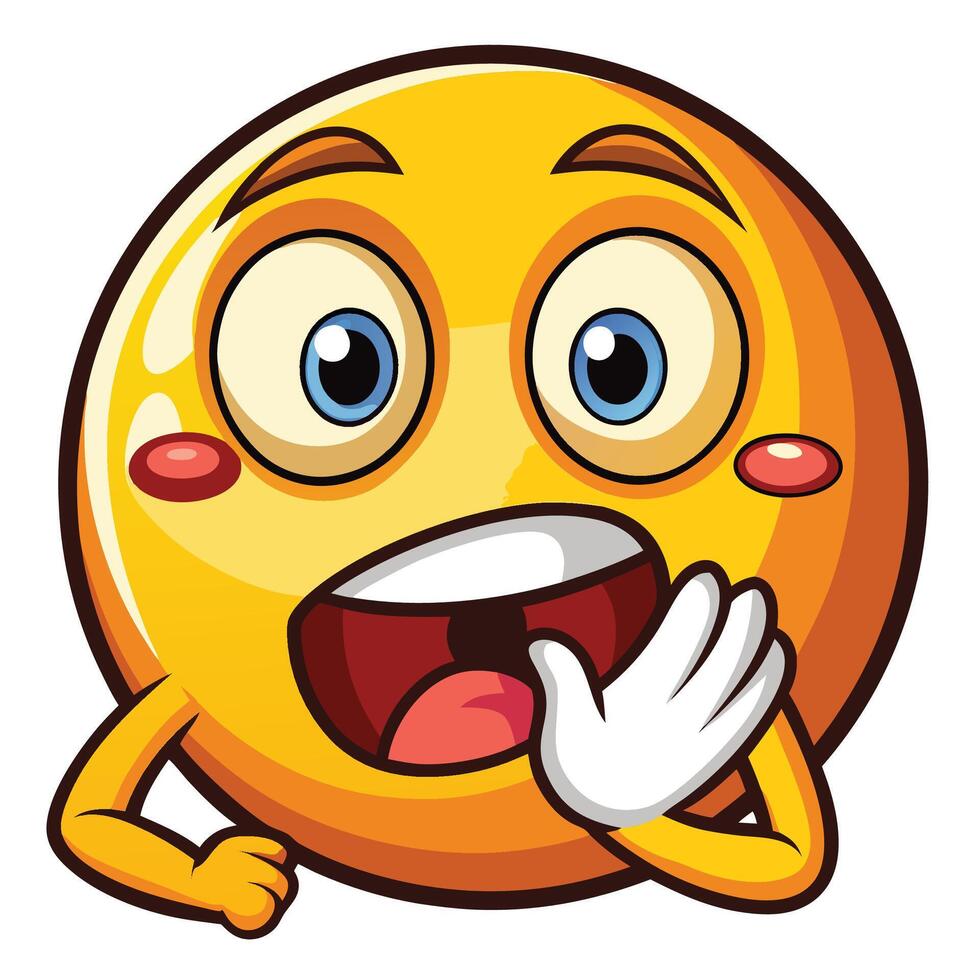 emoticor character with surprised face, illustration vector