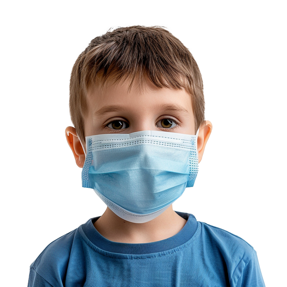 Young Boy Wearing Protective Face Mask Health Safety png