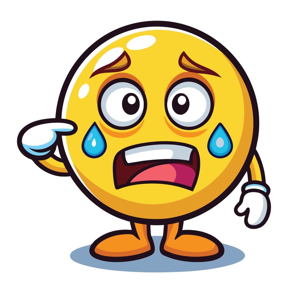 emoticon crying cartoon character illustration illustration vector