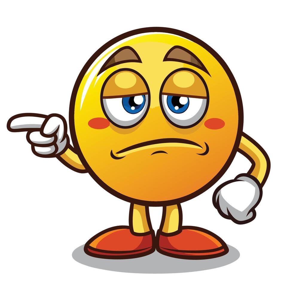 emoticon character pointing very cute and adorable vector