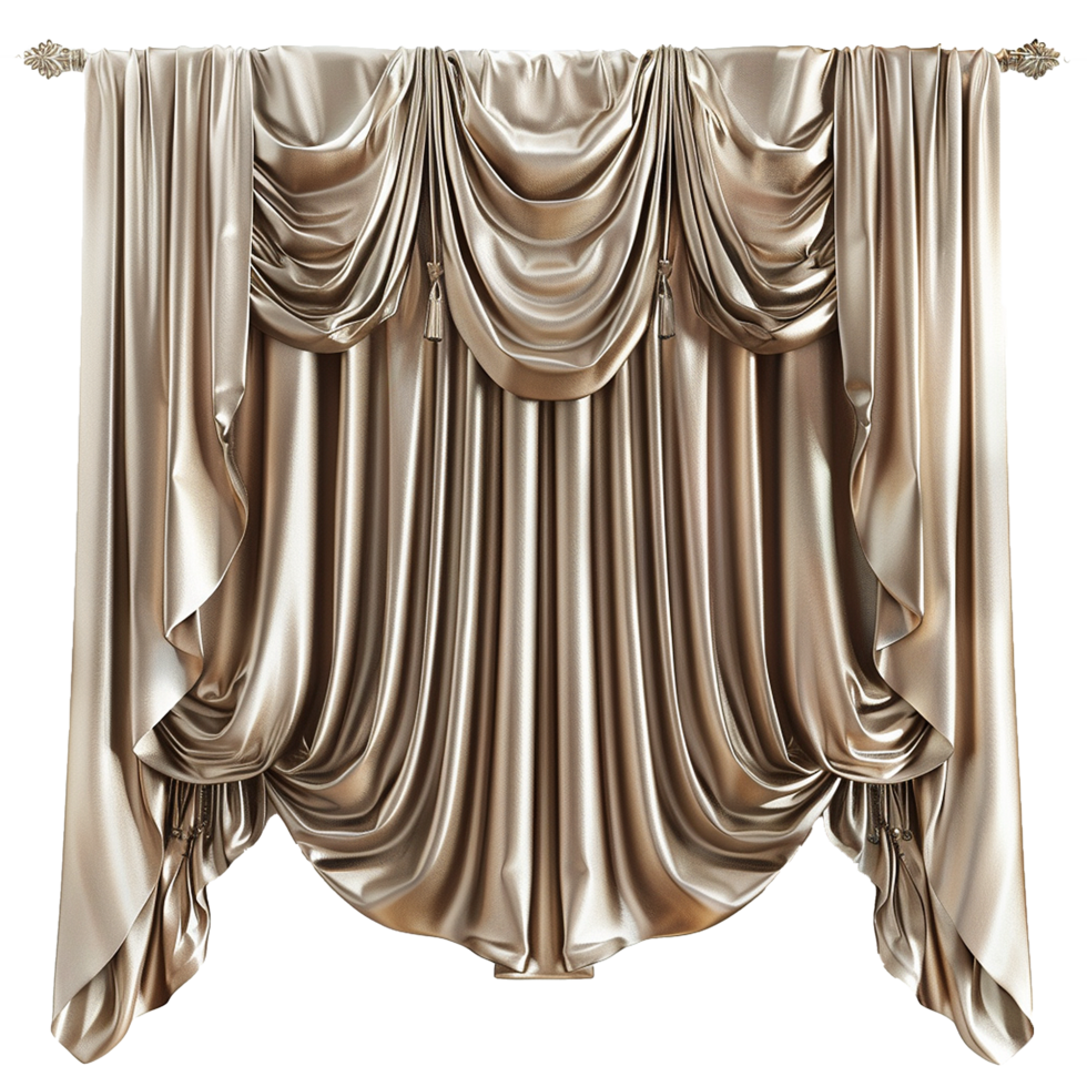 Elegant Gold Drapes Luxurious Window Treatment Interior Design png
