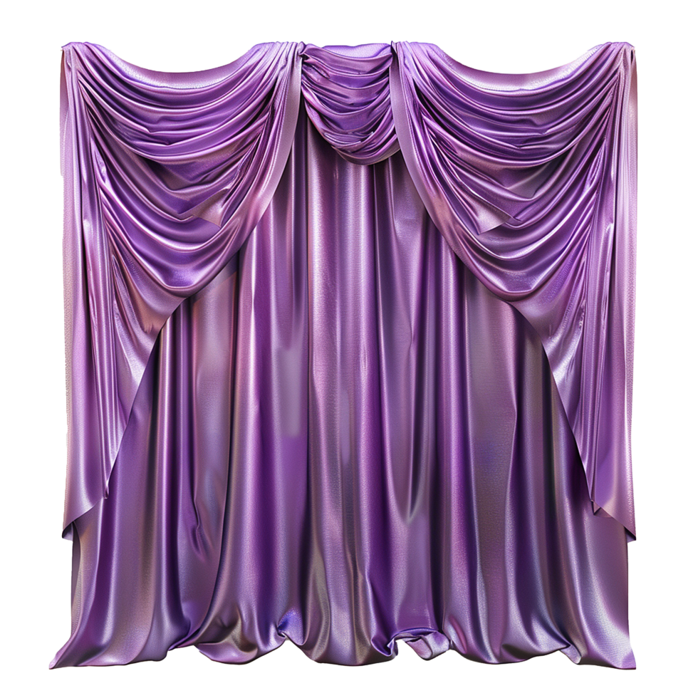 Luxurious Purple Draped Curtains Elegant Stage Decor png