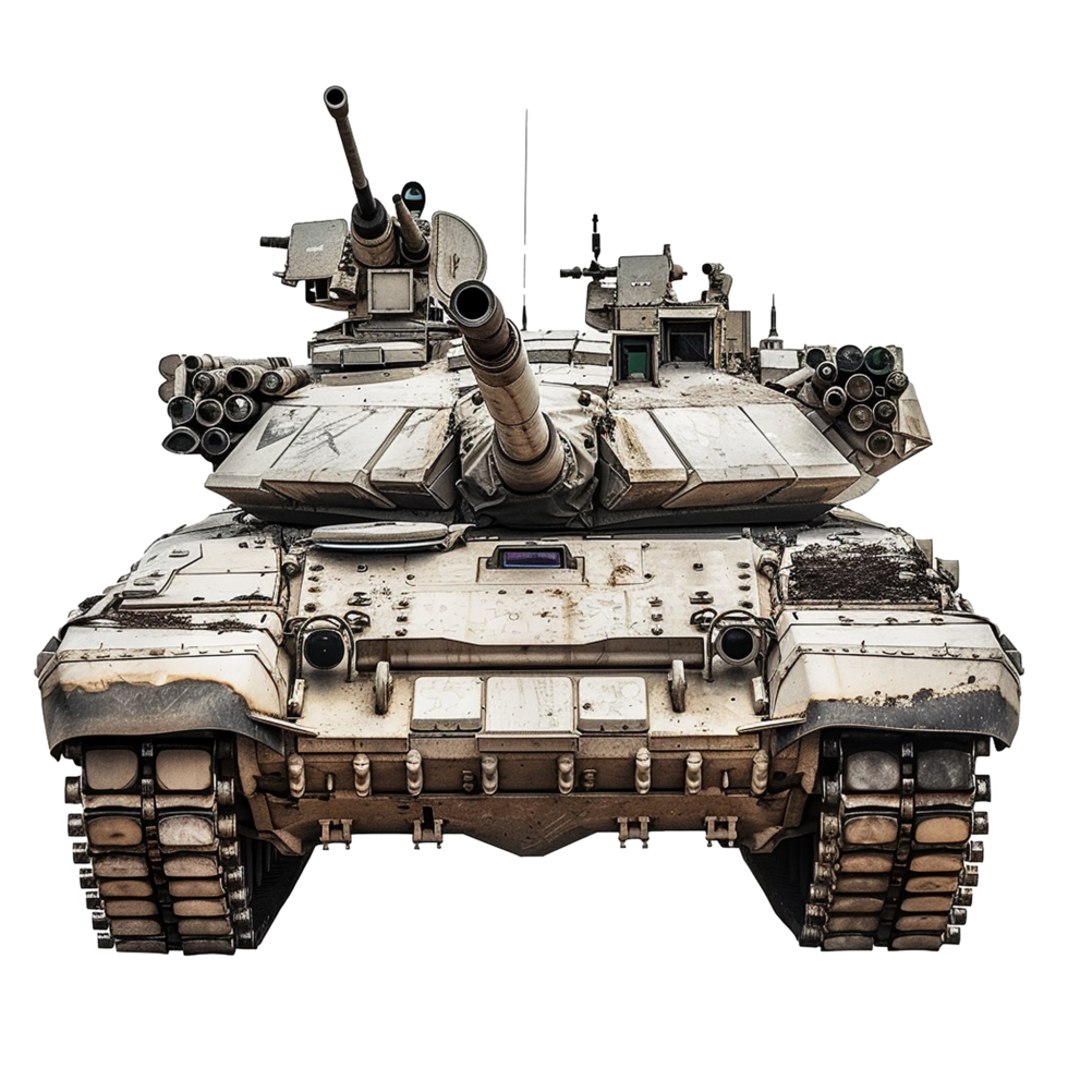 Powerful Military Tank Front View Closeup Powerful Weaponry png