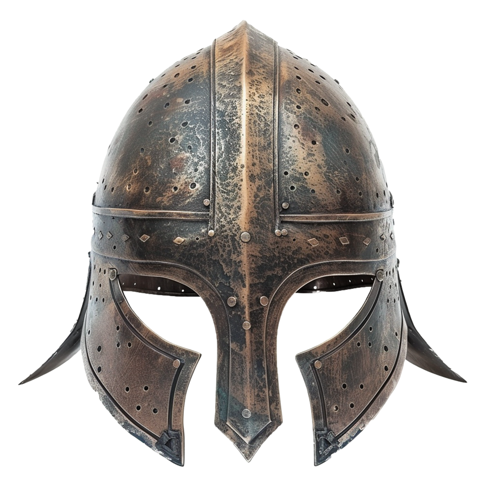 Medieval Knight Helmet Ancient Armor Protection War History Relic Bronze Metal png