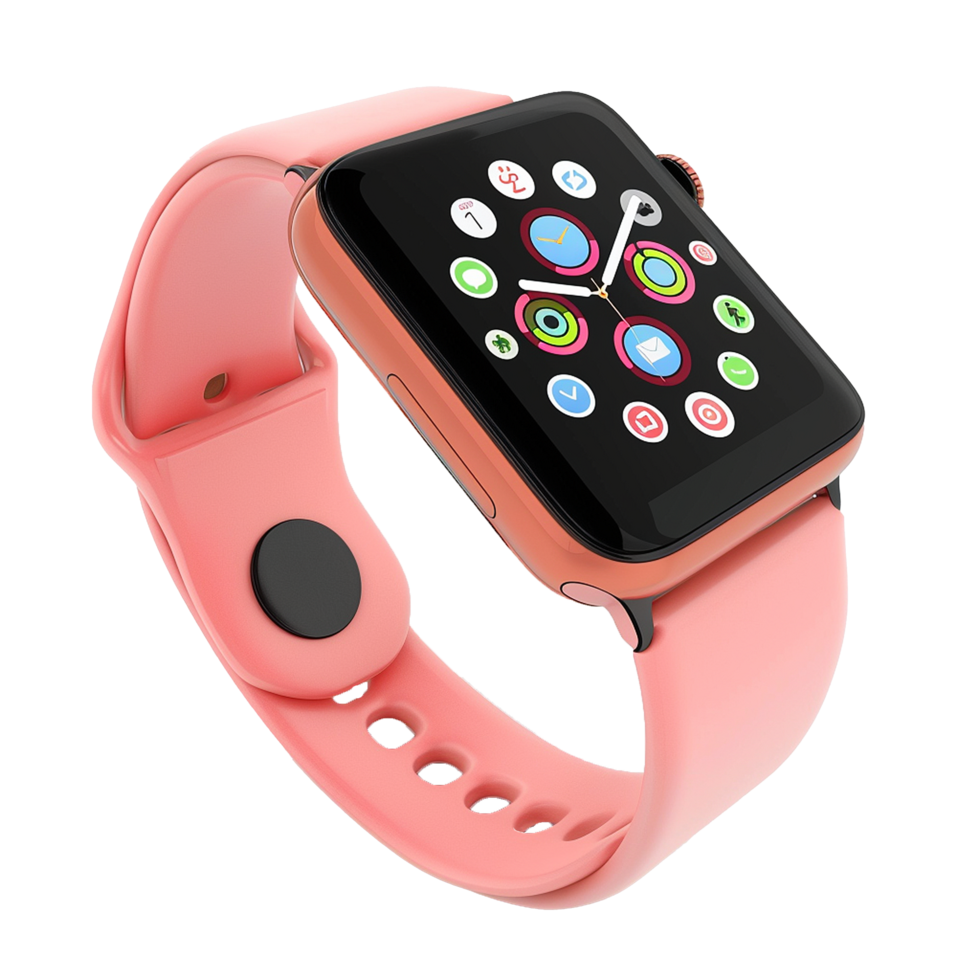 Pink Smartwatch with Modern Interface Stylish Tech Accessory png