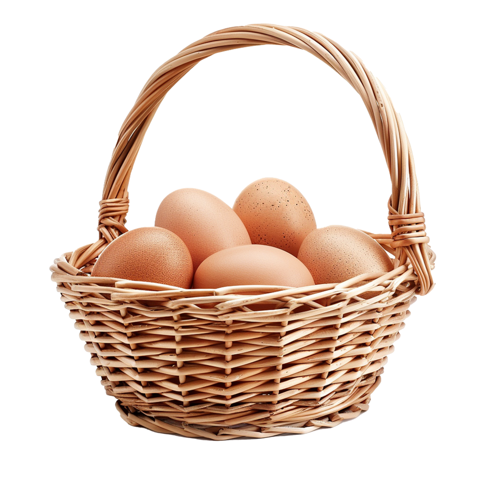 Brown Eggs in a Wicker Basket Fresh Farm Produce 9 png