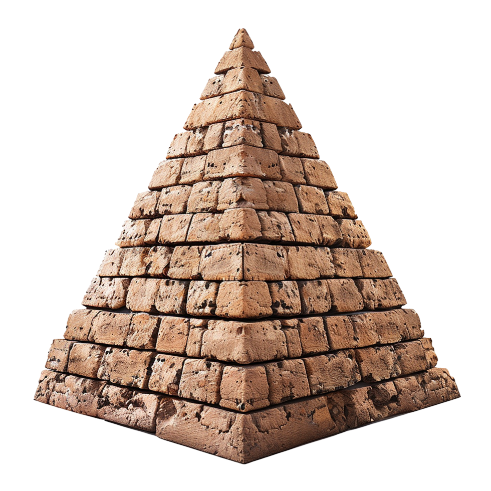 Stone Pyramid Ancient Structure Architectural Design Brown Blocks png