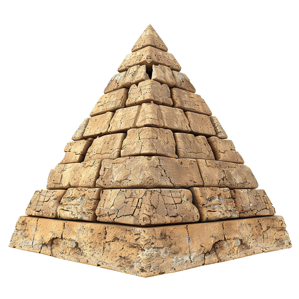 Ancient Stone Pyramid Structure Majestic Architecture Design, png