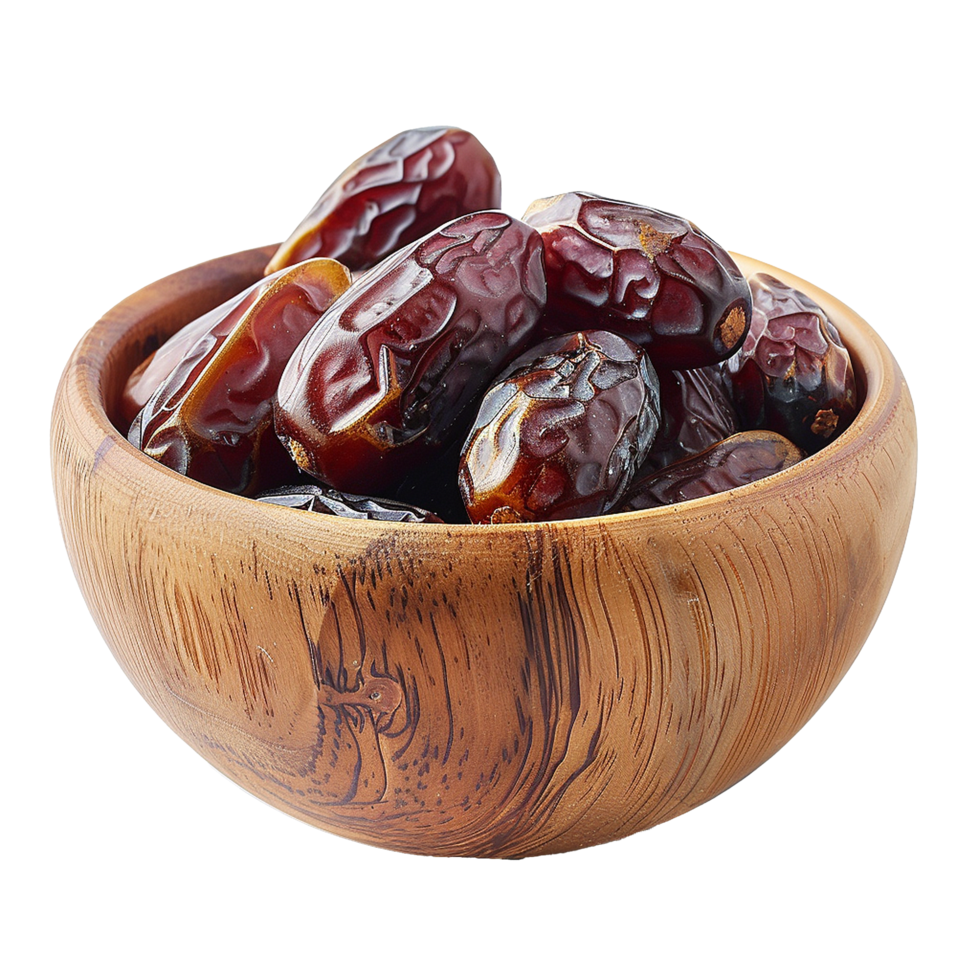 Sweet Dates in Wooden Bowl Healthy png