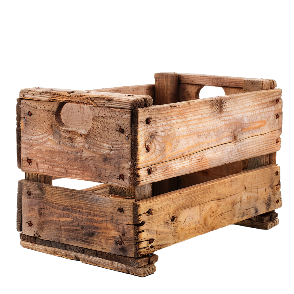 Rustic Wooden Crate Old Wood Box Vintage Container png
