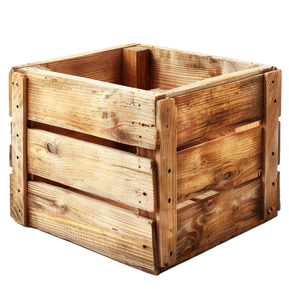 Wooden crate rustic storage box farmhouse decor png