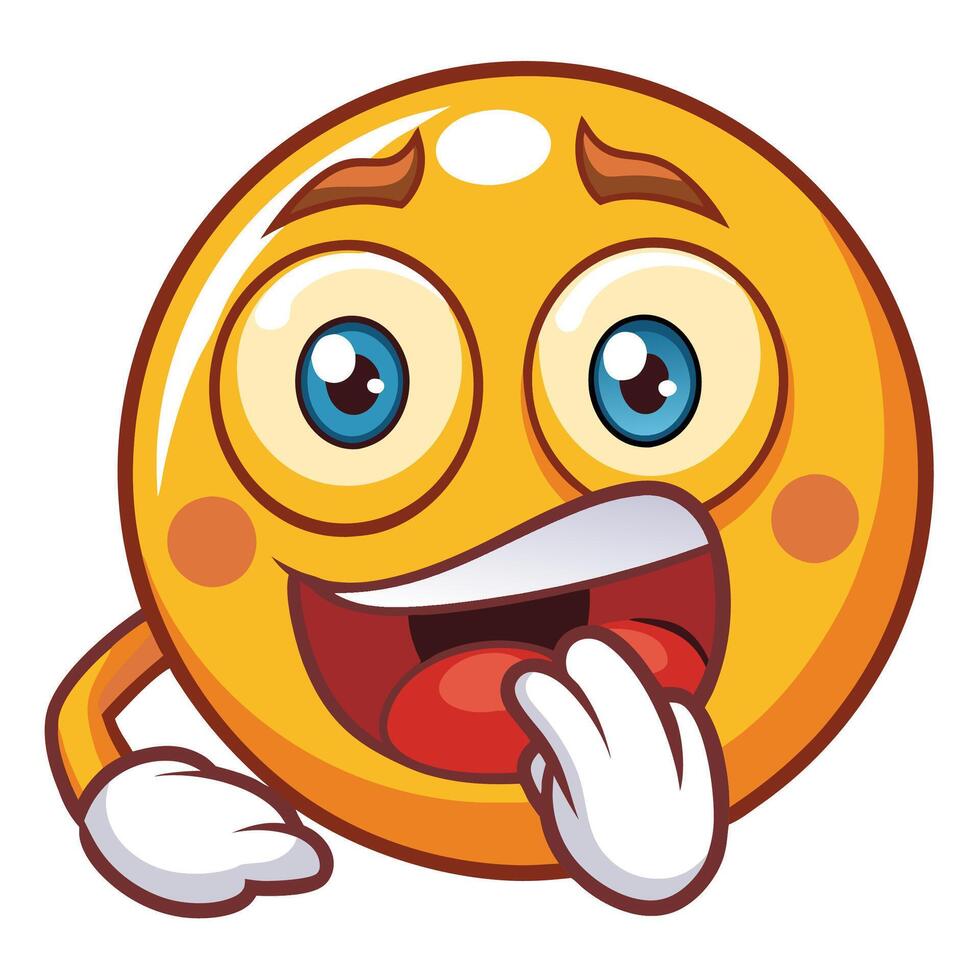 emoticon character with a surprised vector