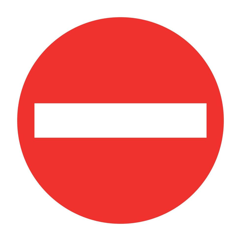 No entry sign, line with red background vector
