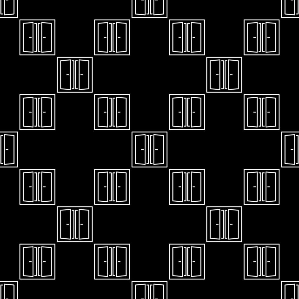 Clean and Simple Glass Window seamless pattern in thin line style vector