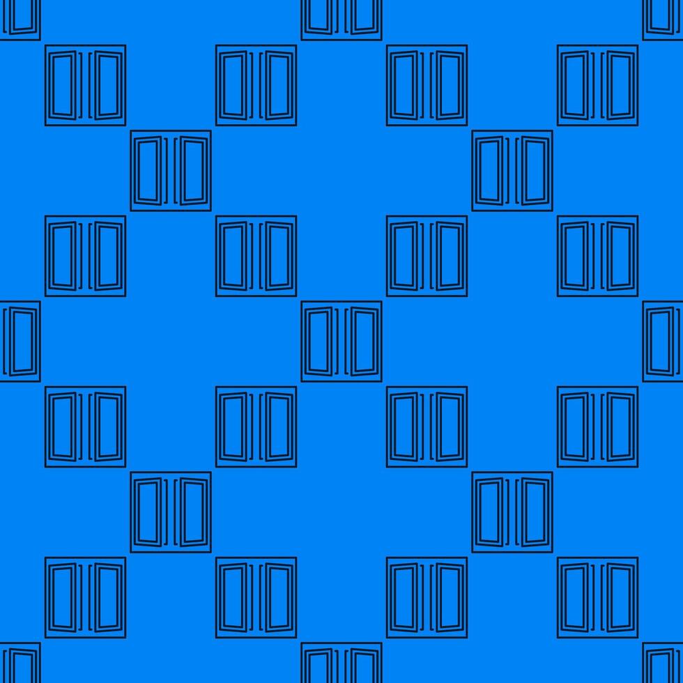 Clear Opened Window seamless pattern in outline style vector