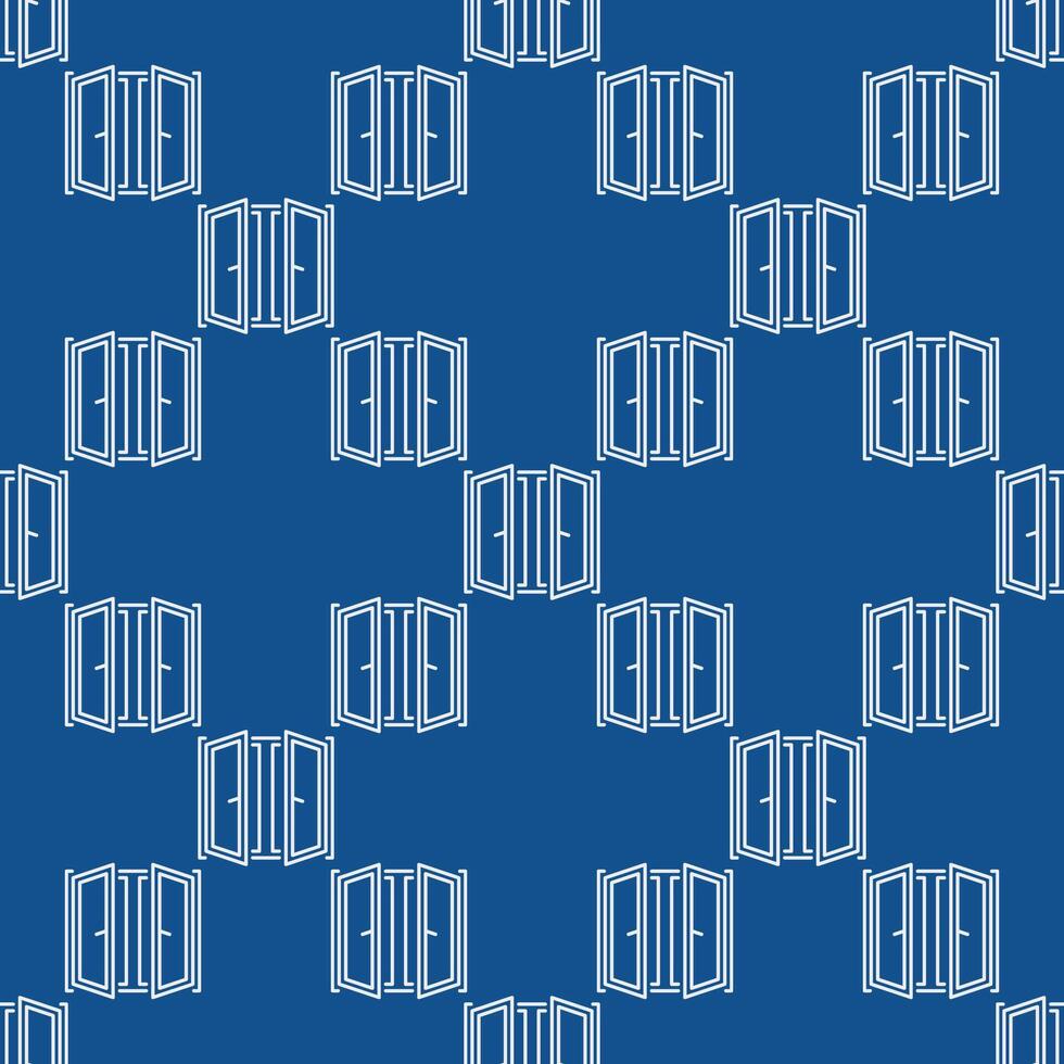 Window Installation seamless pattern in outline style vector
