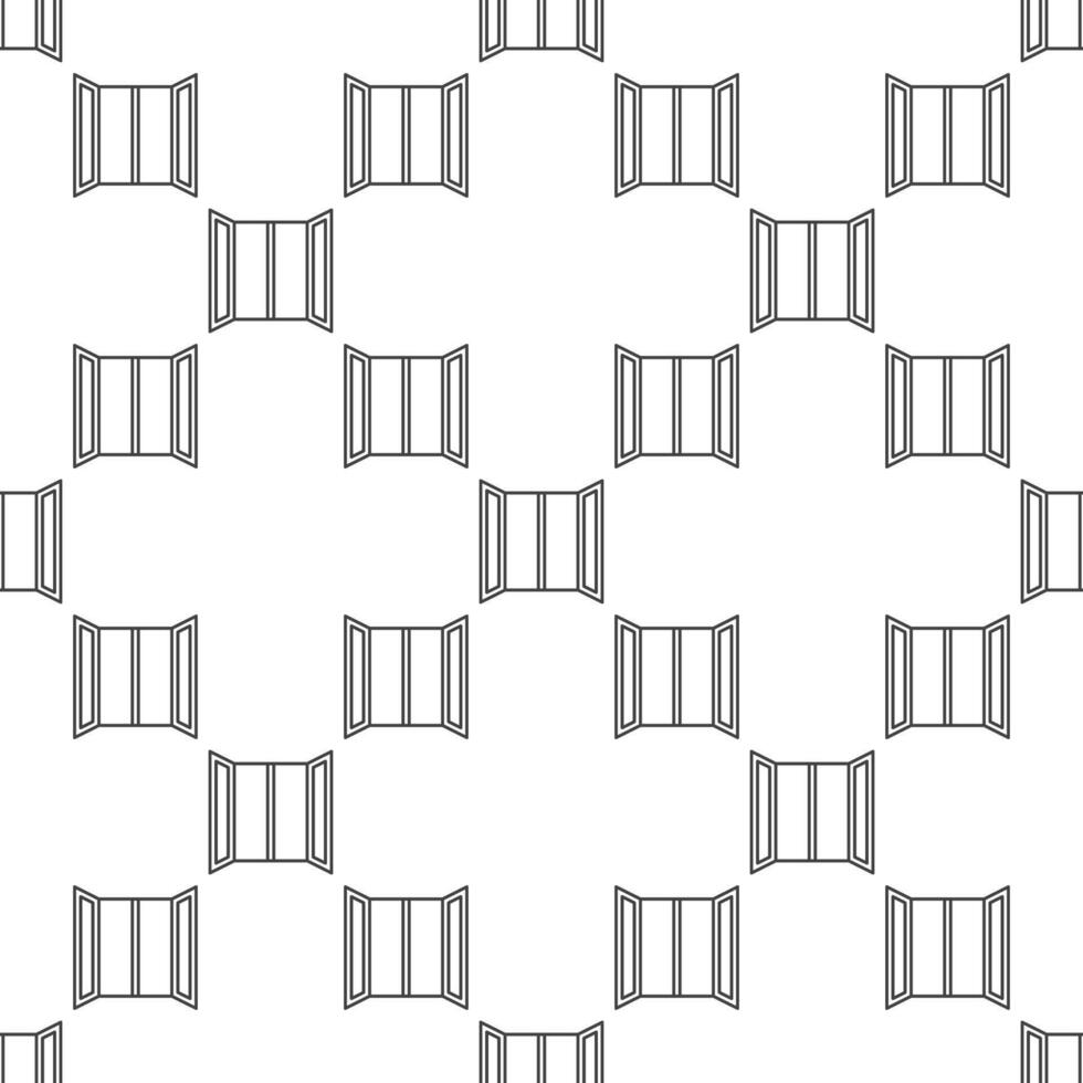Opened Window outline seamless pattern vector