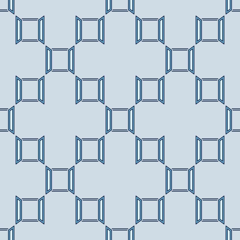 Wide Opened Glass Window blue seamless pattern vector