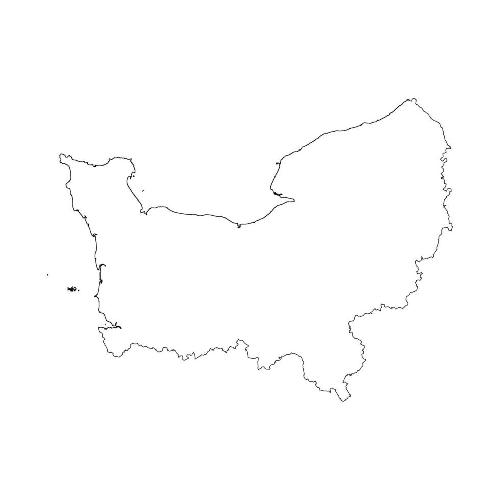 Normandie region blank outline map vector