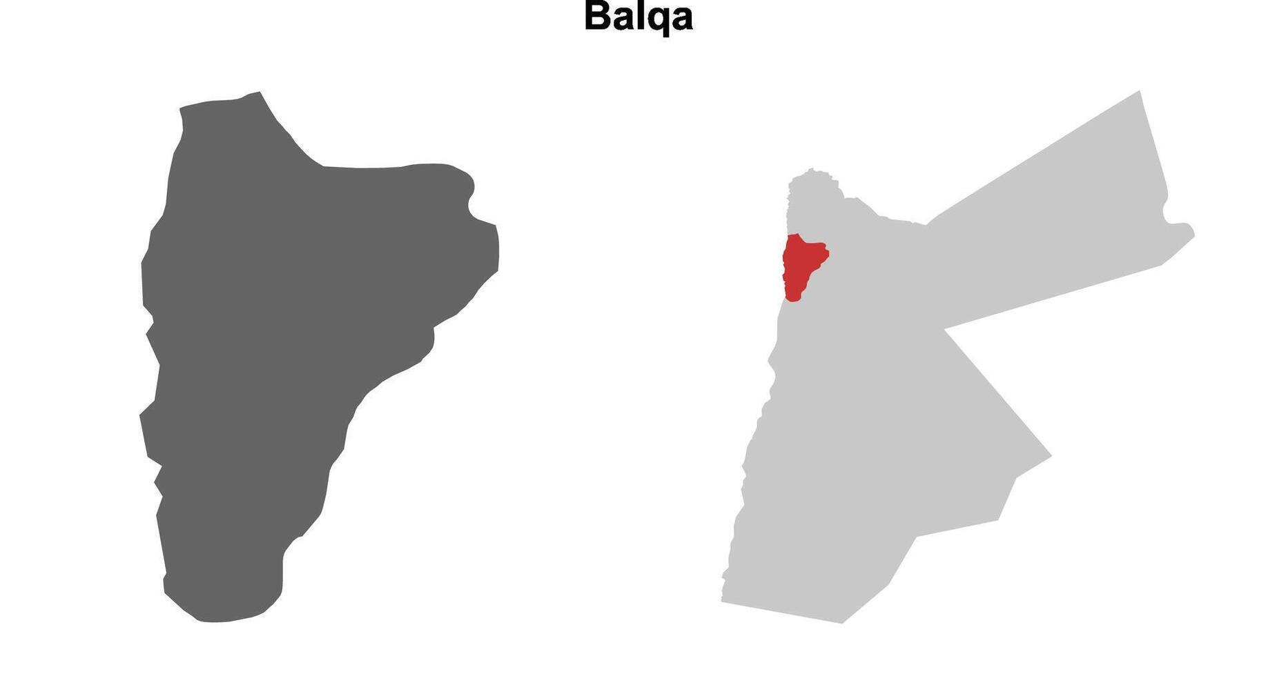 Balqa governorate blank outline map set vector