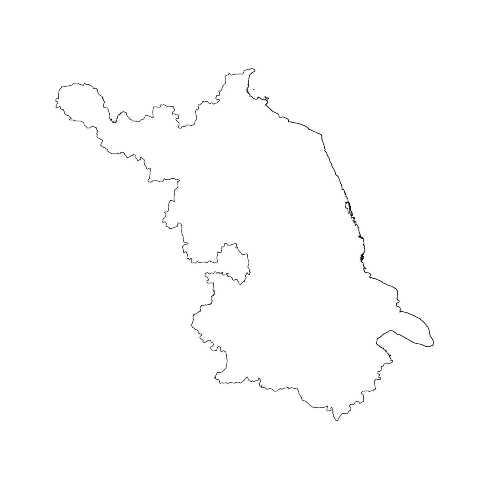 Jiangsu province, China blank outline map vector
