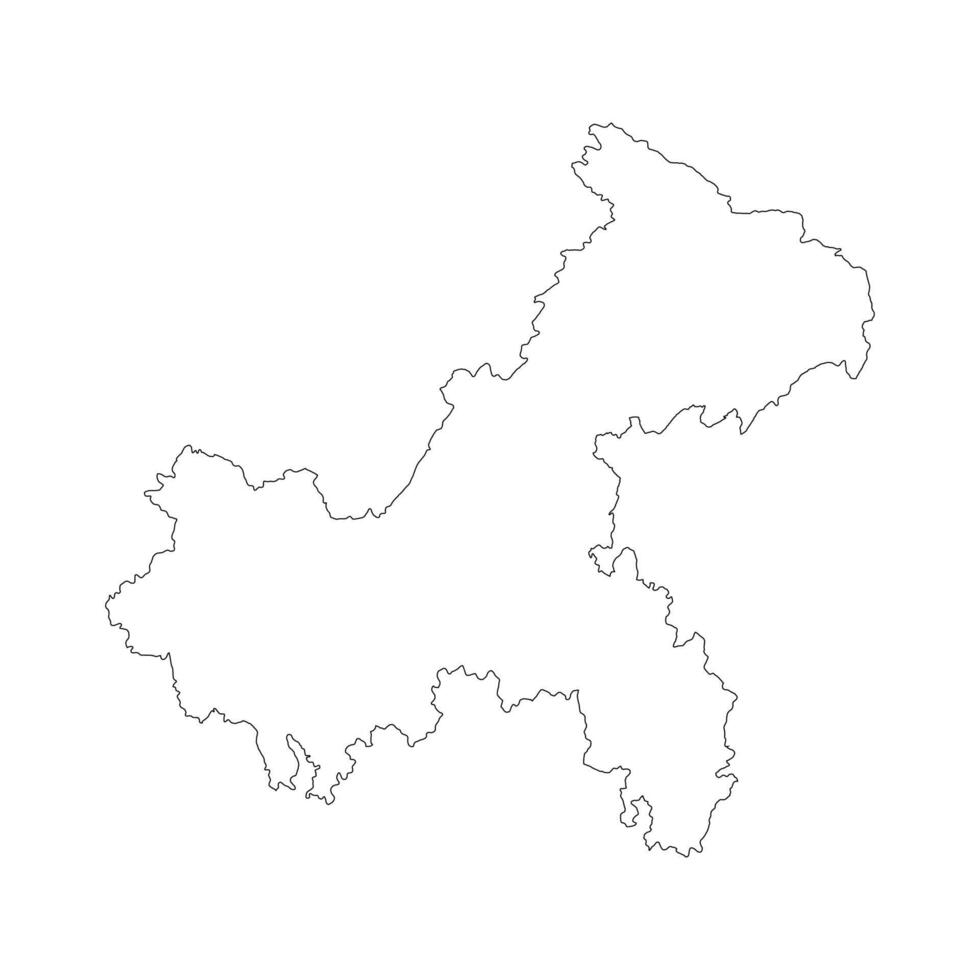 Chongqing province, China blank outline map vector