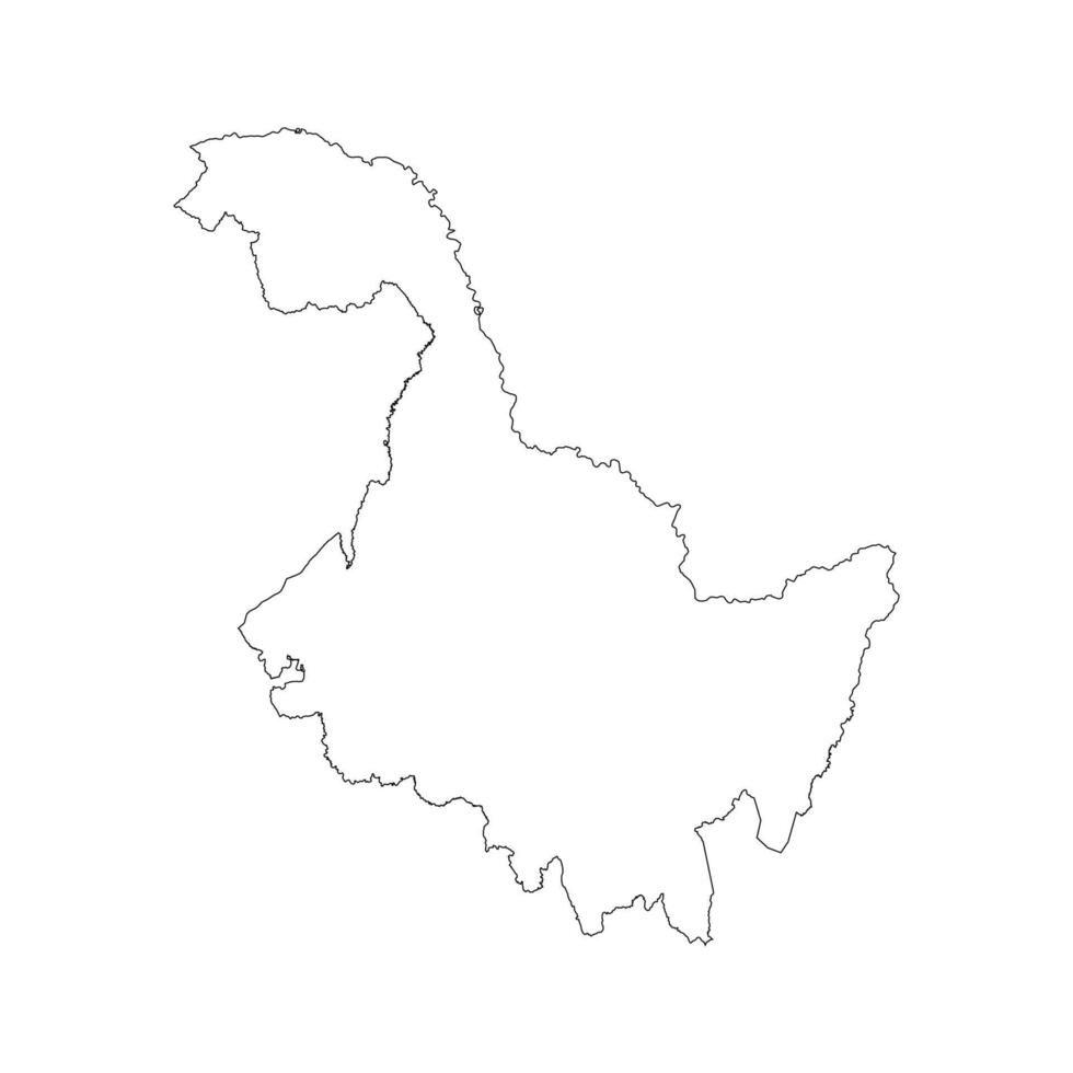 Heilongjiang province, China blank outline map vector