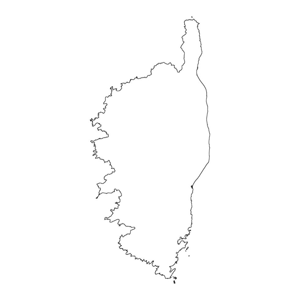 Corse region blank outline map vector