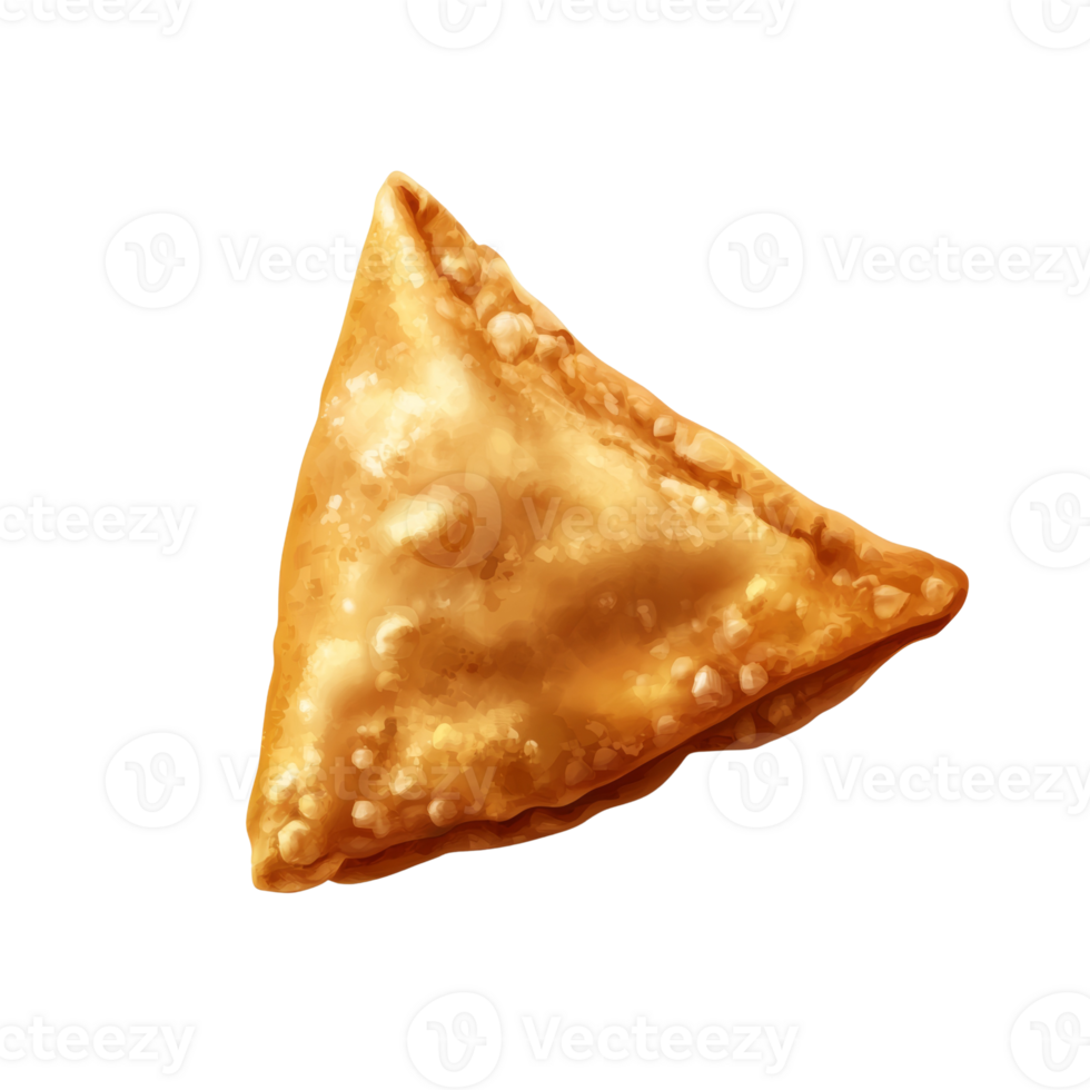 A Single Fried Samosa Isolated on White Background png