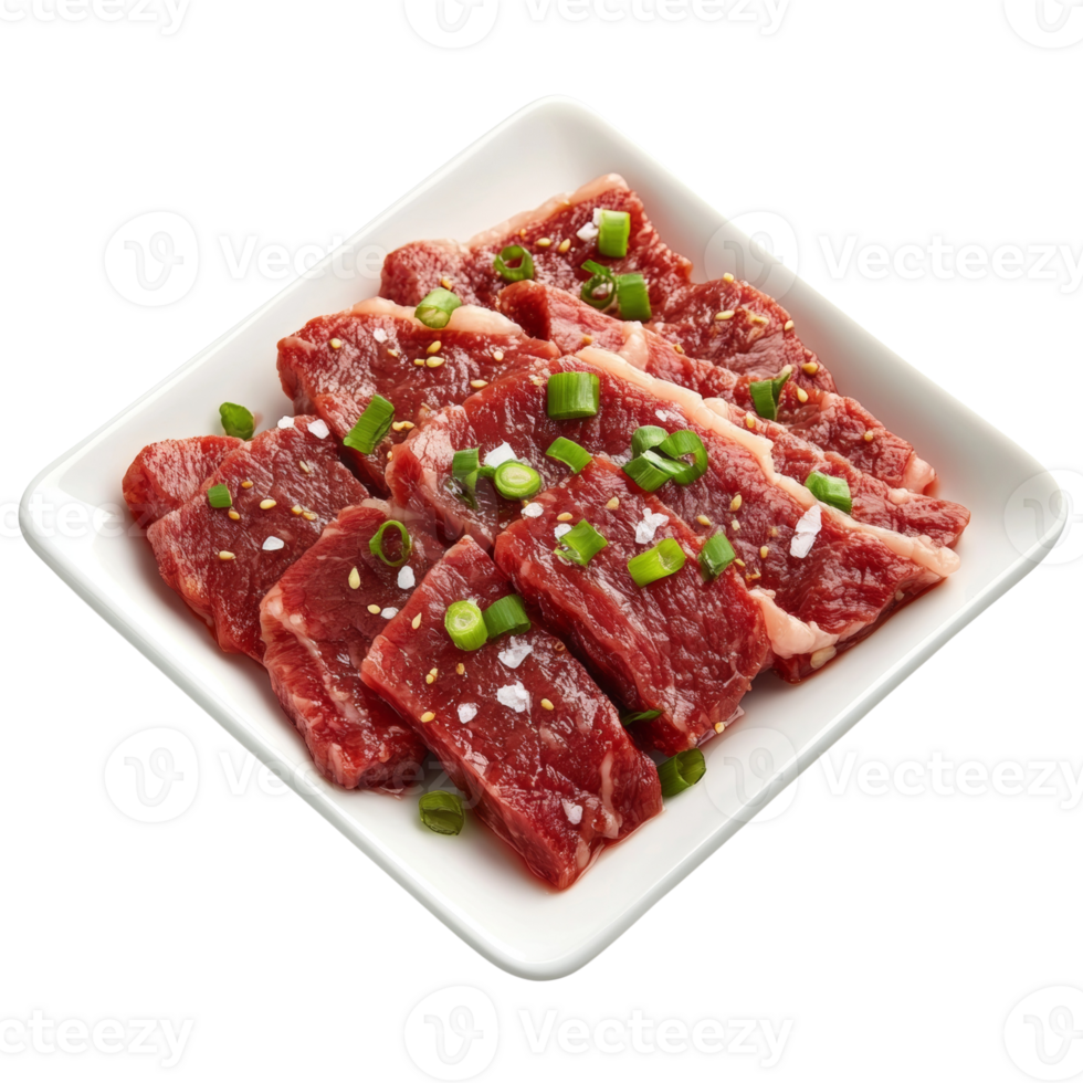 Marinated Beef Slices Ready For Grilling png