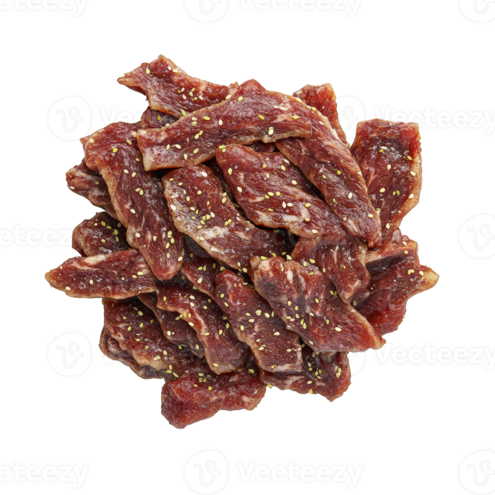 Marinated Beef Strips with Sesame Seeds Ready To Cook png