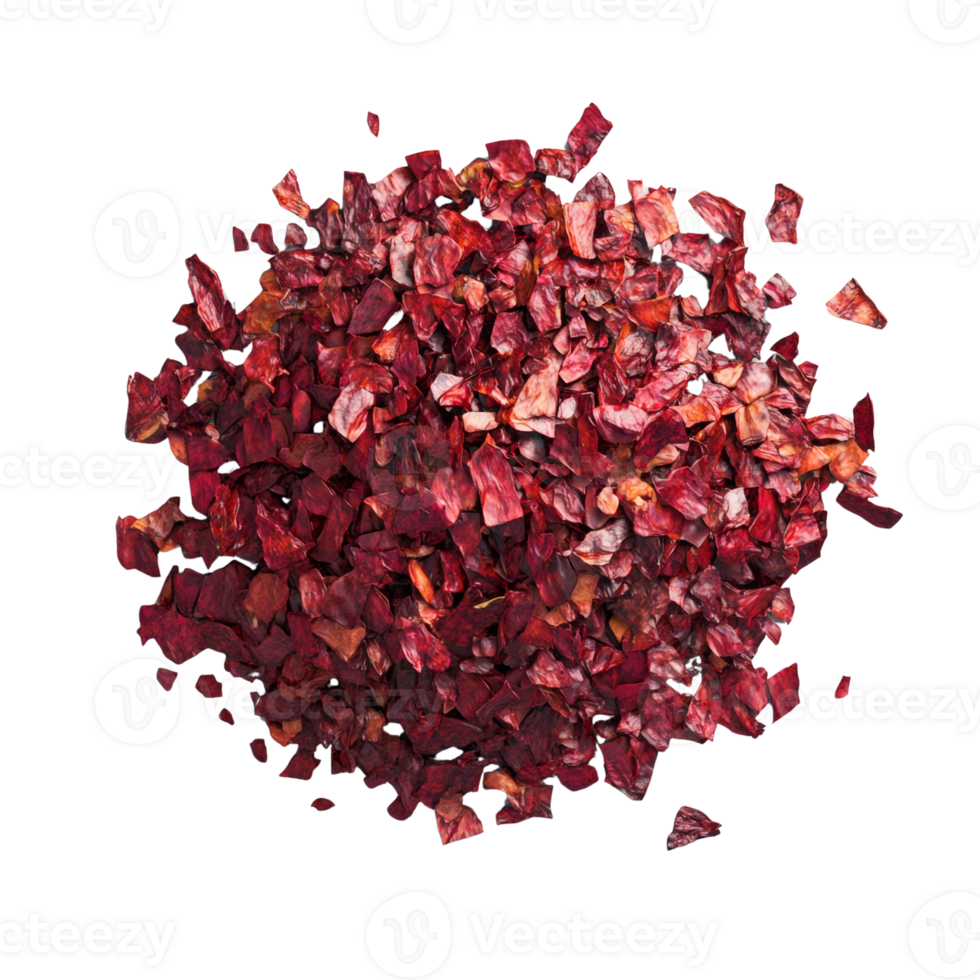 Dried Red Rose Petals Scattered On White Background png