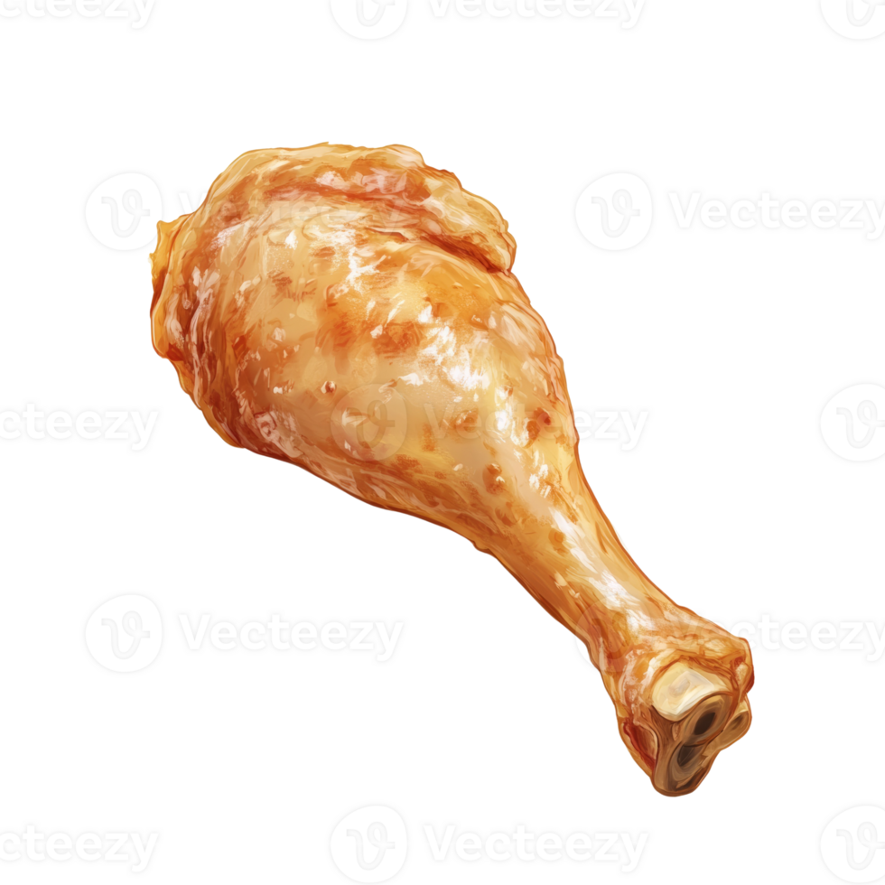 Roasted Chicken Leg Isolated On White Background png